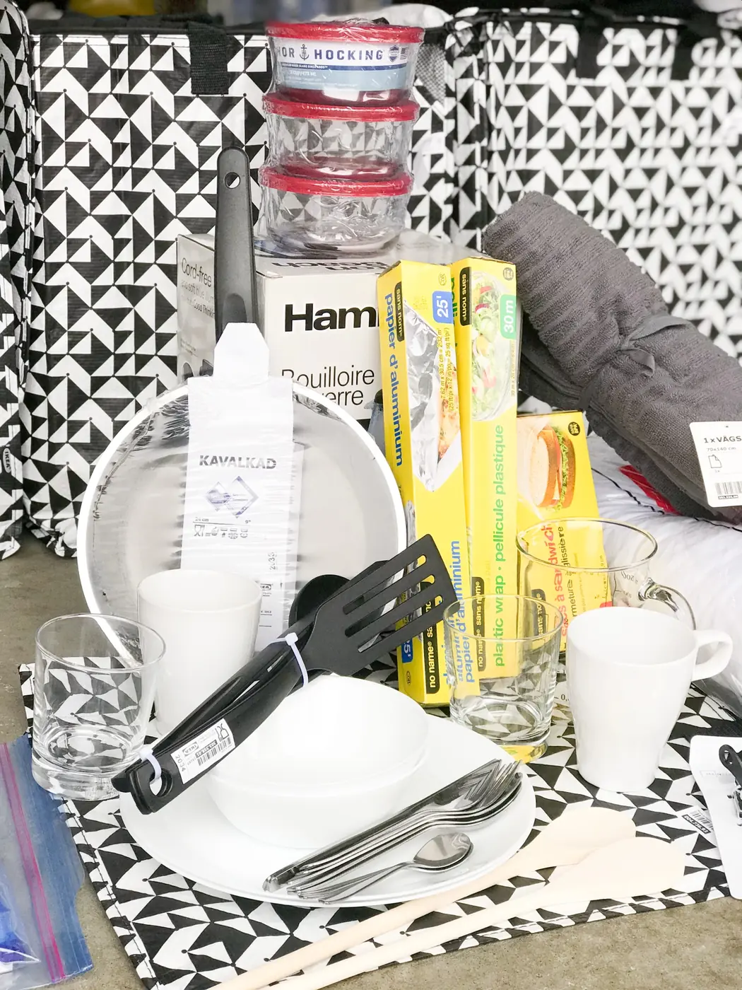 New household items gathered for a Gift of Hope box